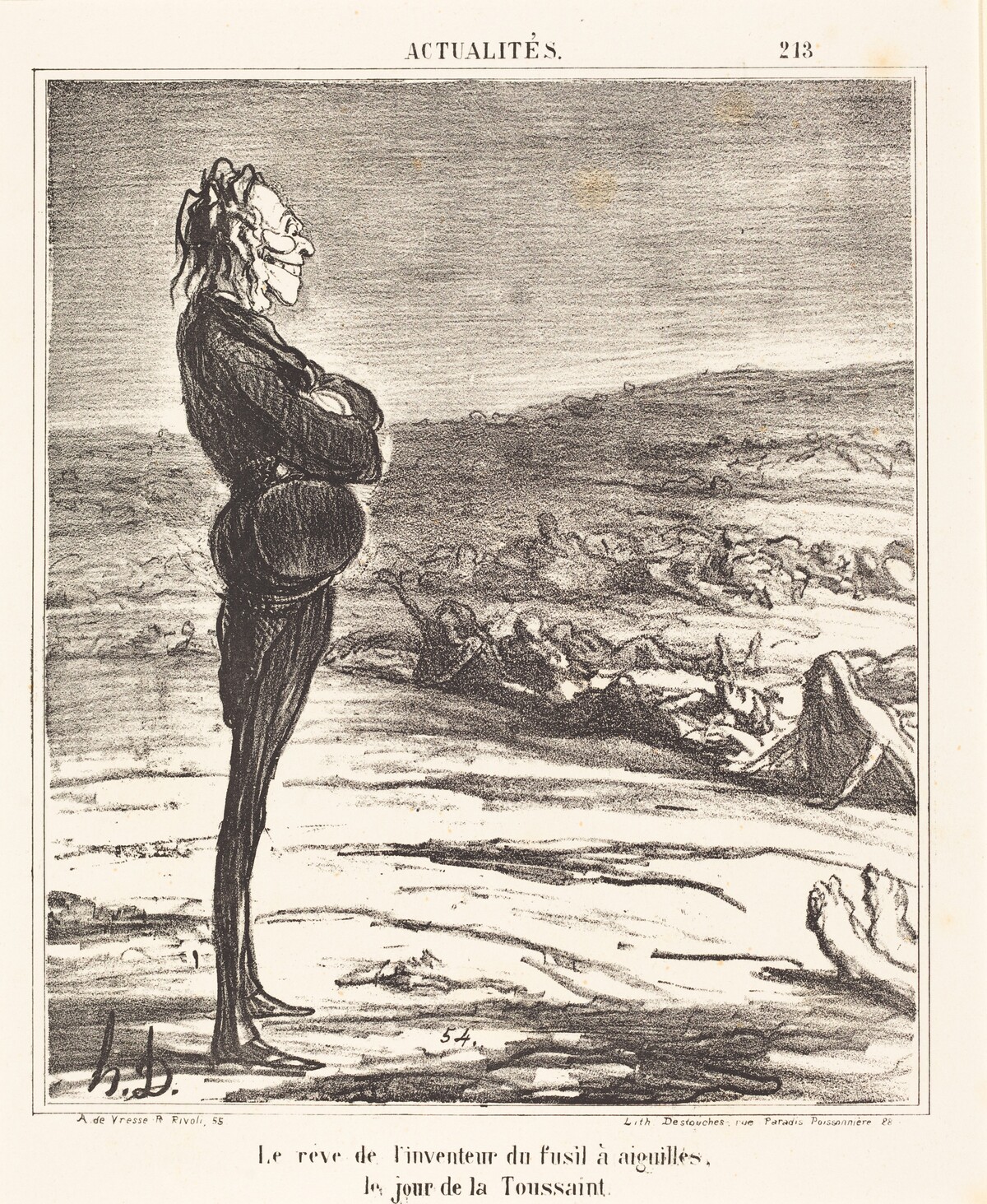 Le Rêve de l'inventeur du fusil a aiguilles... by Honoré Daumier