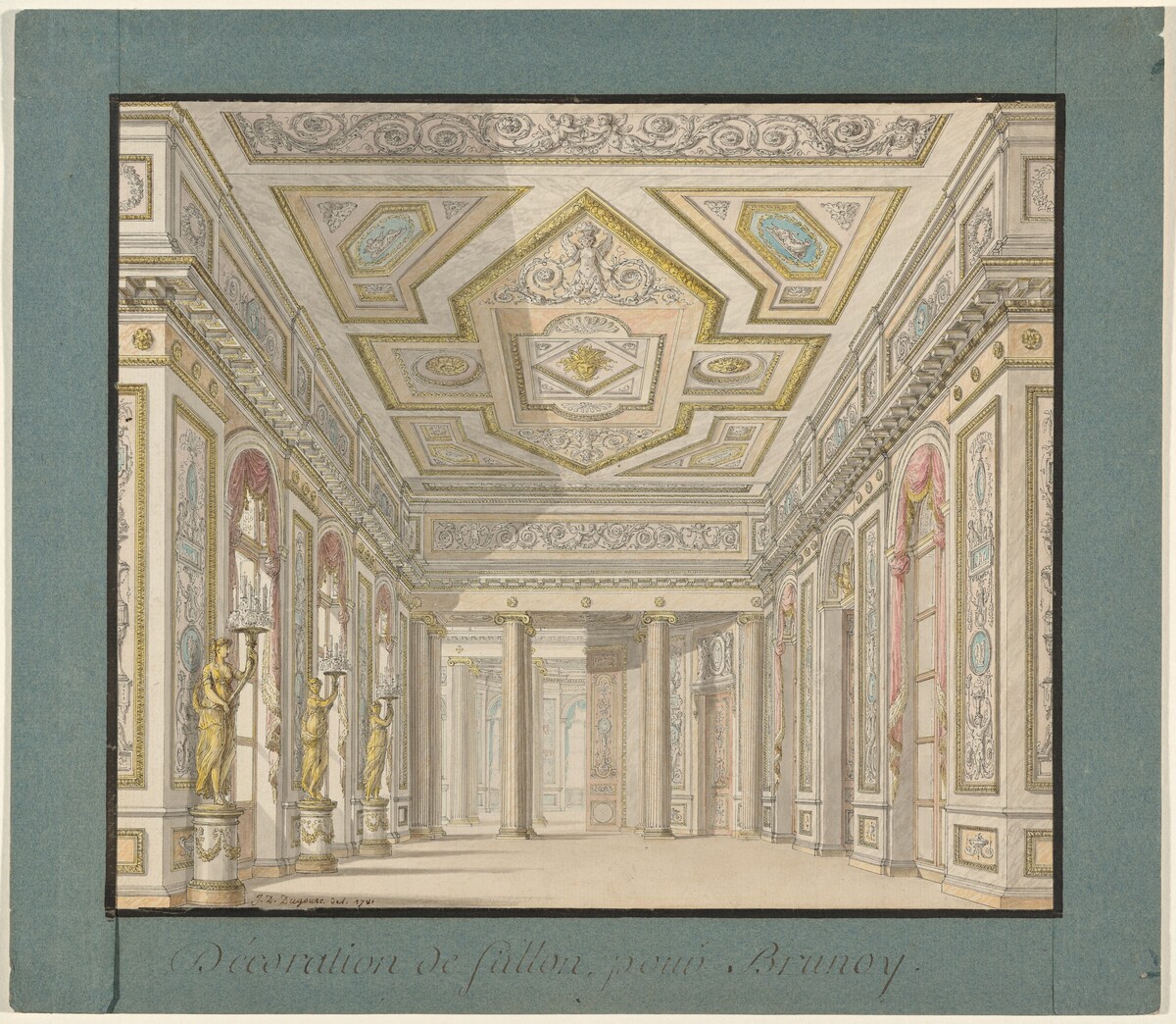 Décoration de sallon pour  Brunoy (Design for the Interior of the Château de Brunoy) by Jean-Demosthene Dugourc
