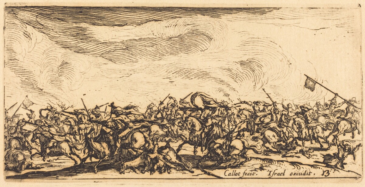 The Cavalry Combat with Swords by Jacques Callot