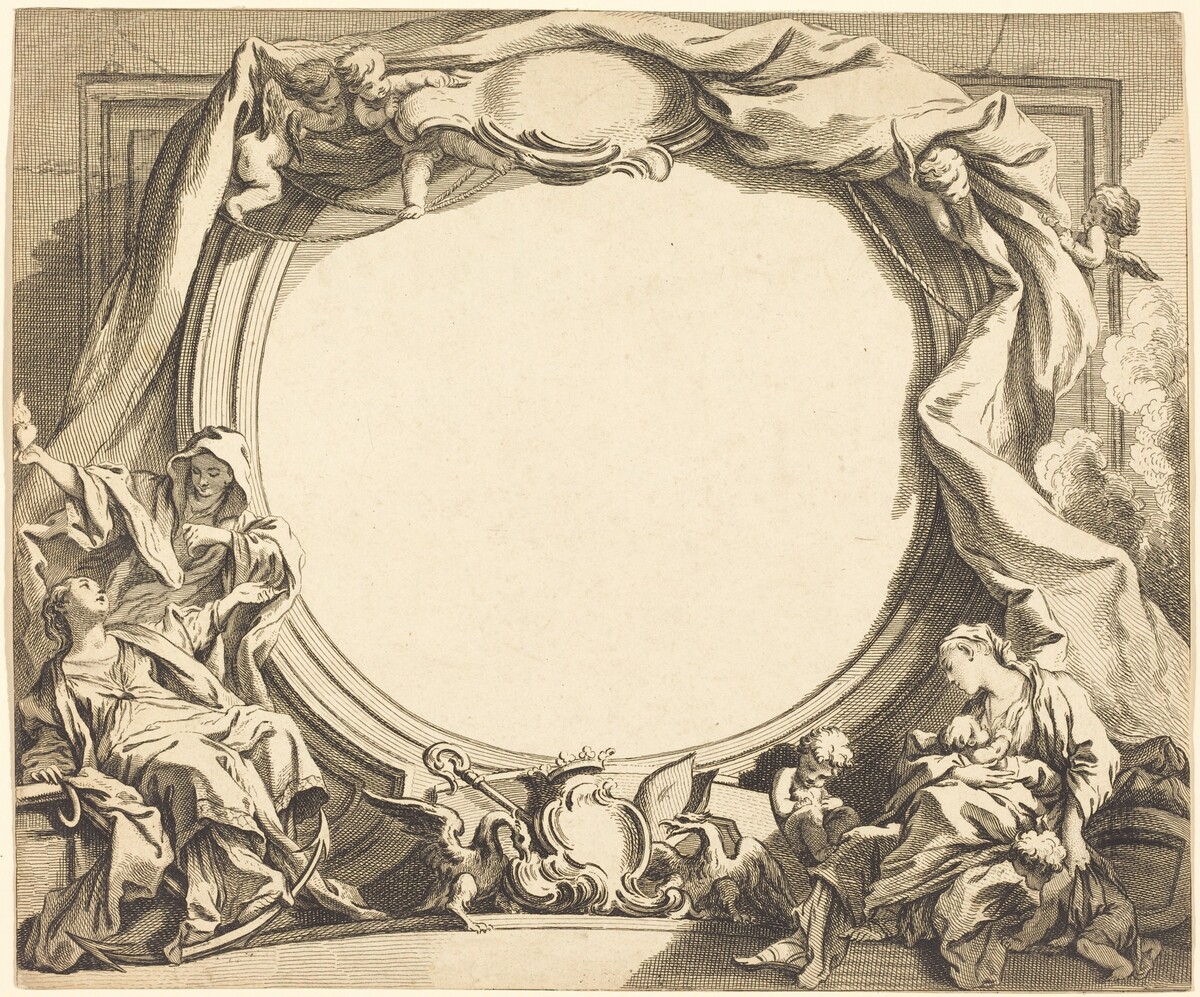 Faith and Charity by Gabriel Huquier after François Boucher