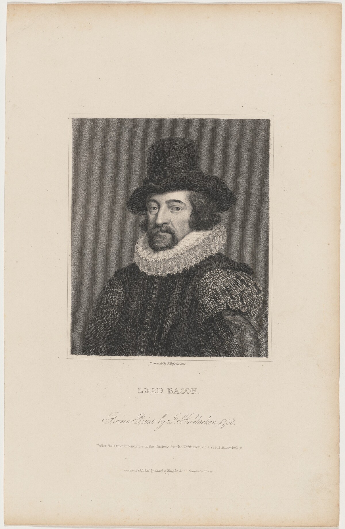 Lord Bacon by James Posselwhite after Jacobus Houbraken
