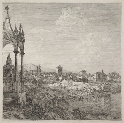 View of a Town with a Bishop's Tomb