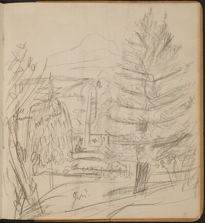 Landschaft mit Berg und Tannen (Landscape with Mountain and Fir Trees) [p. 35]