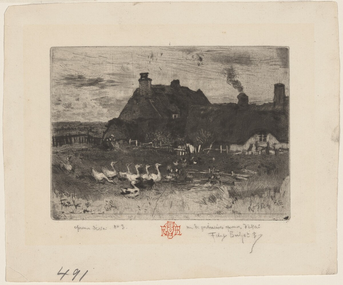 Les Petites Chaumières by Félix-Hilaire Buhot