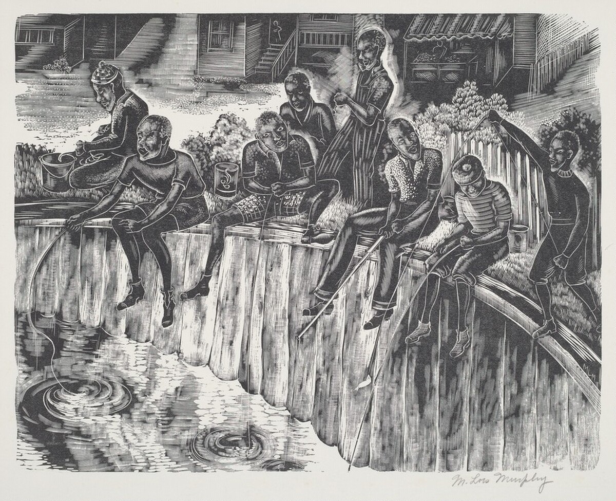 Boys Fishing in the Canal by Minnie Lois Murphy