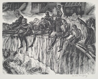 Boys Fishing in the Canal