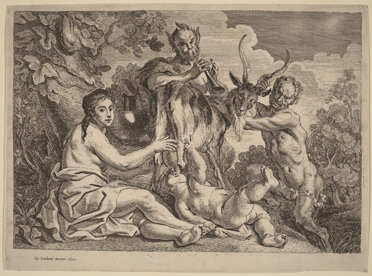 Jupiter Nourished by the Goat Amalthea by Remoldus Eynhoudts, after Jacob Jordaens