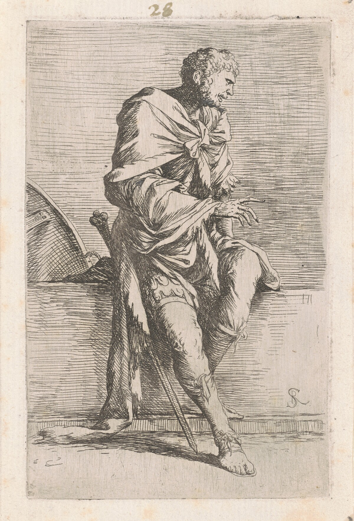 Soldier Seated by Salvator Rosa