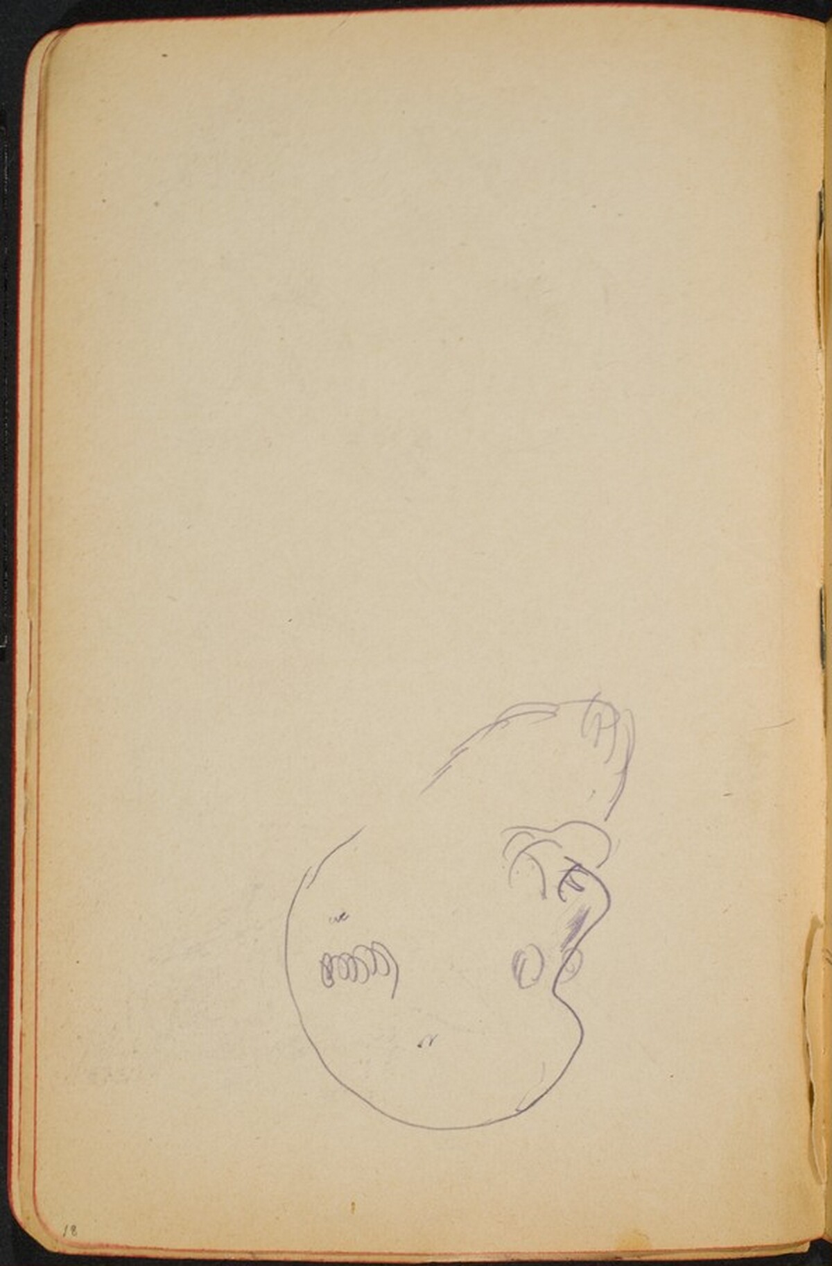 begonnene Skizze eines Mannes mit Bart (Sketch of a Man with a Beard) [p. 18] by Max Beckmann