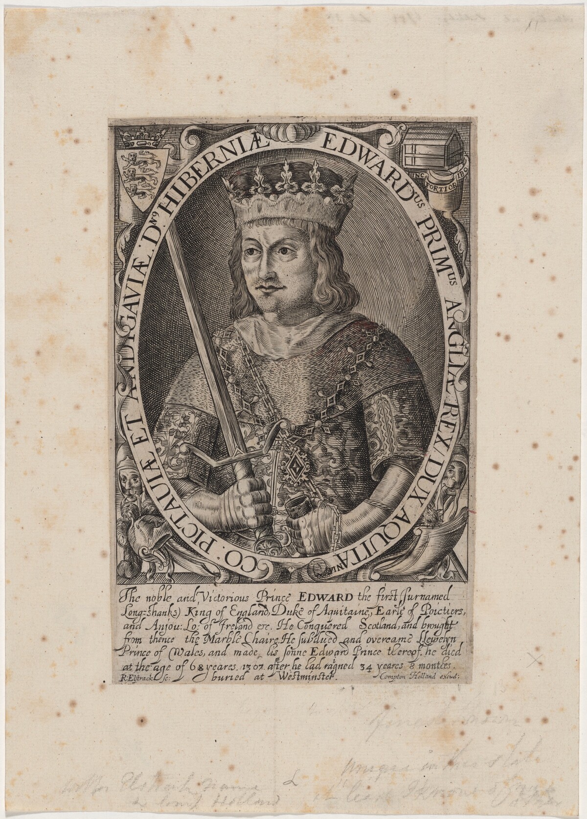 Edward I of England by Renold Elstrack
