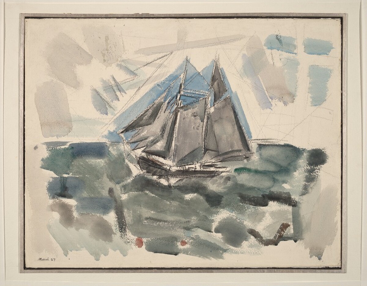 Movement No. 9, Sea and Boat, Deer Isle, Maine by John Marin