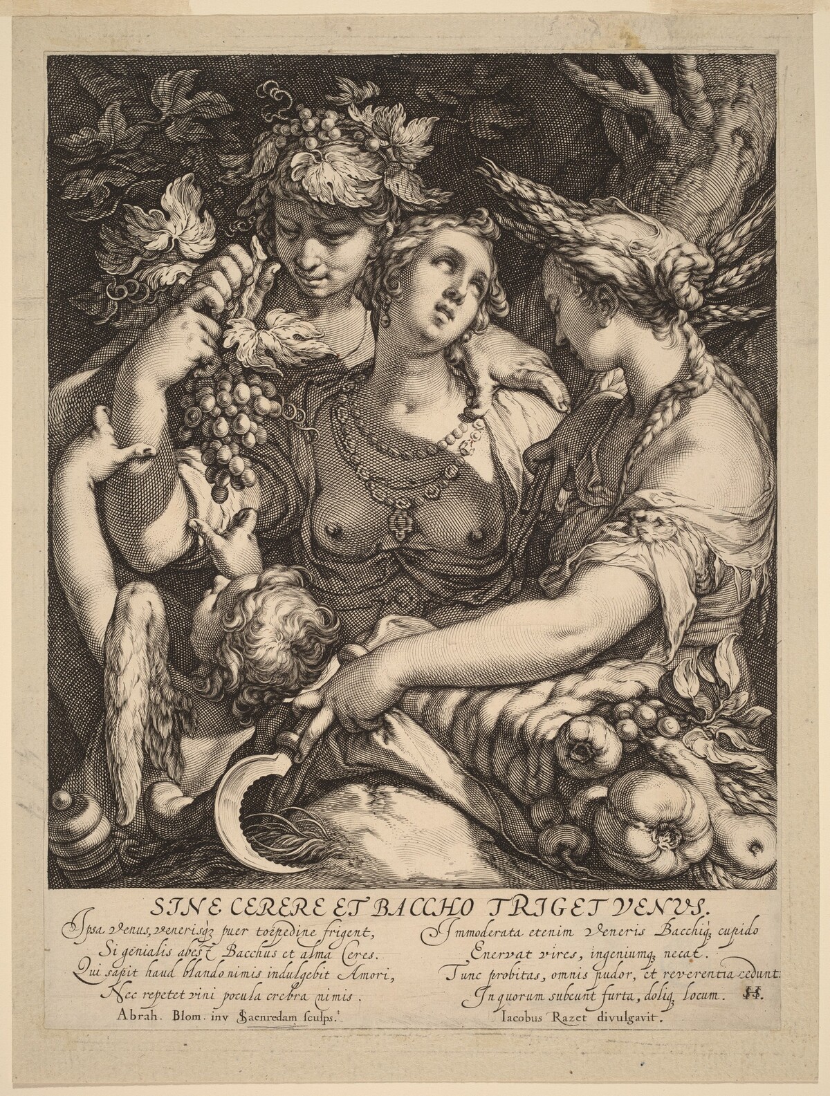 Sine Cerere et Baccho Friget Venus by Jan Pietersz Saenredam, after Abraham Bloemaert