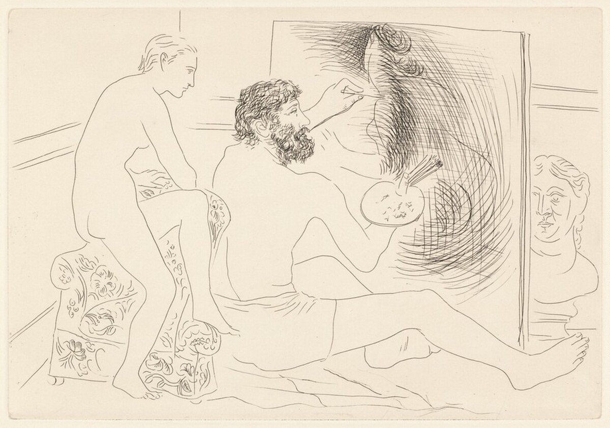 Peintre au travail observé par un modèle nu (Painter at Work Observed by a Nude Model) by Pablo Picasso, Honoré de Balzac (author)