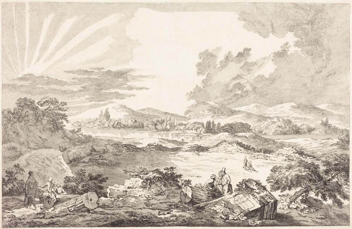 The Dromos, Athens by Jacques Philippe LeBas after Julien David Le Roy
