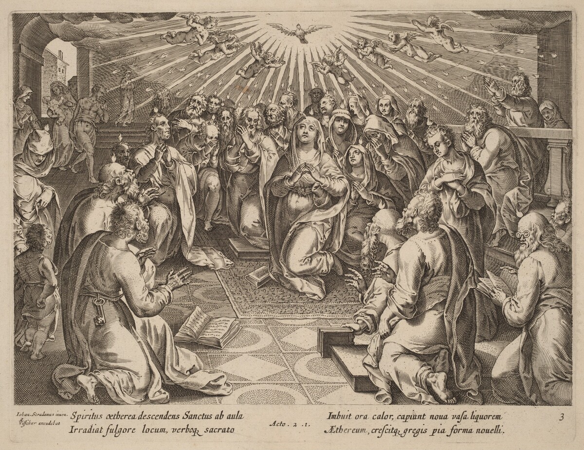 Pentecost by Philip Galle after Jan van der Straet