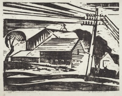 Farm with Telephone Pole