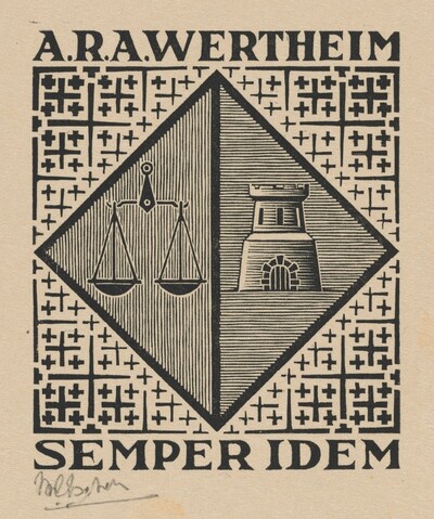 Bookplate A.R.A. Wertheim