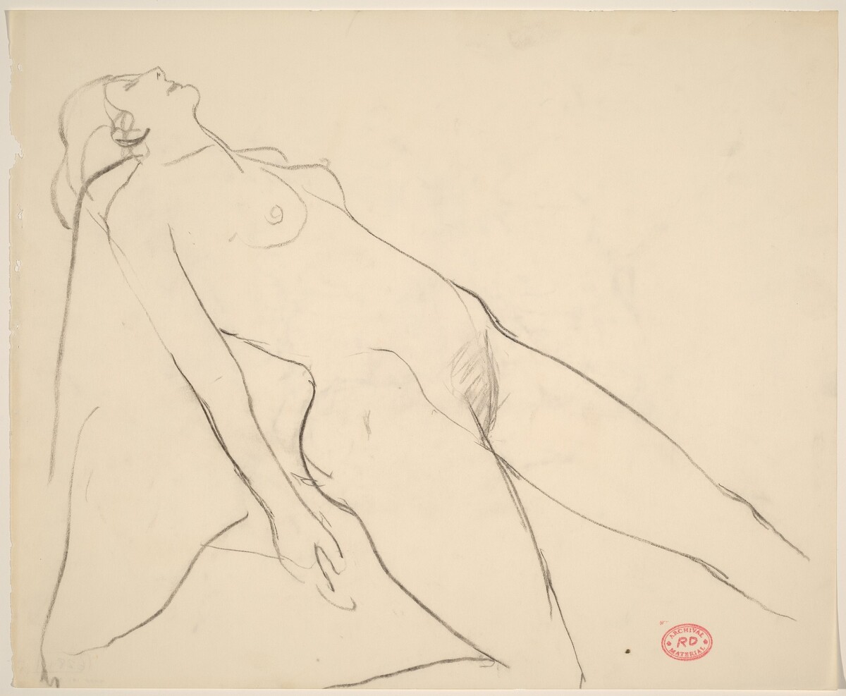 Untitled [female nude leaning back] by Richard Diebenkorn