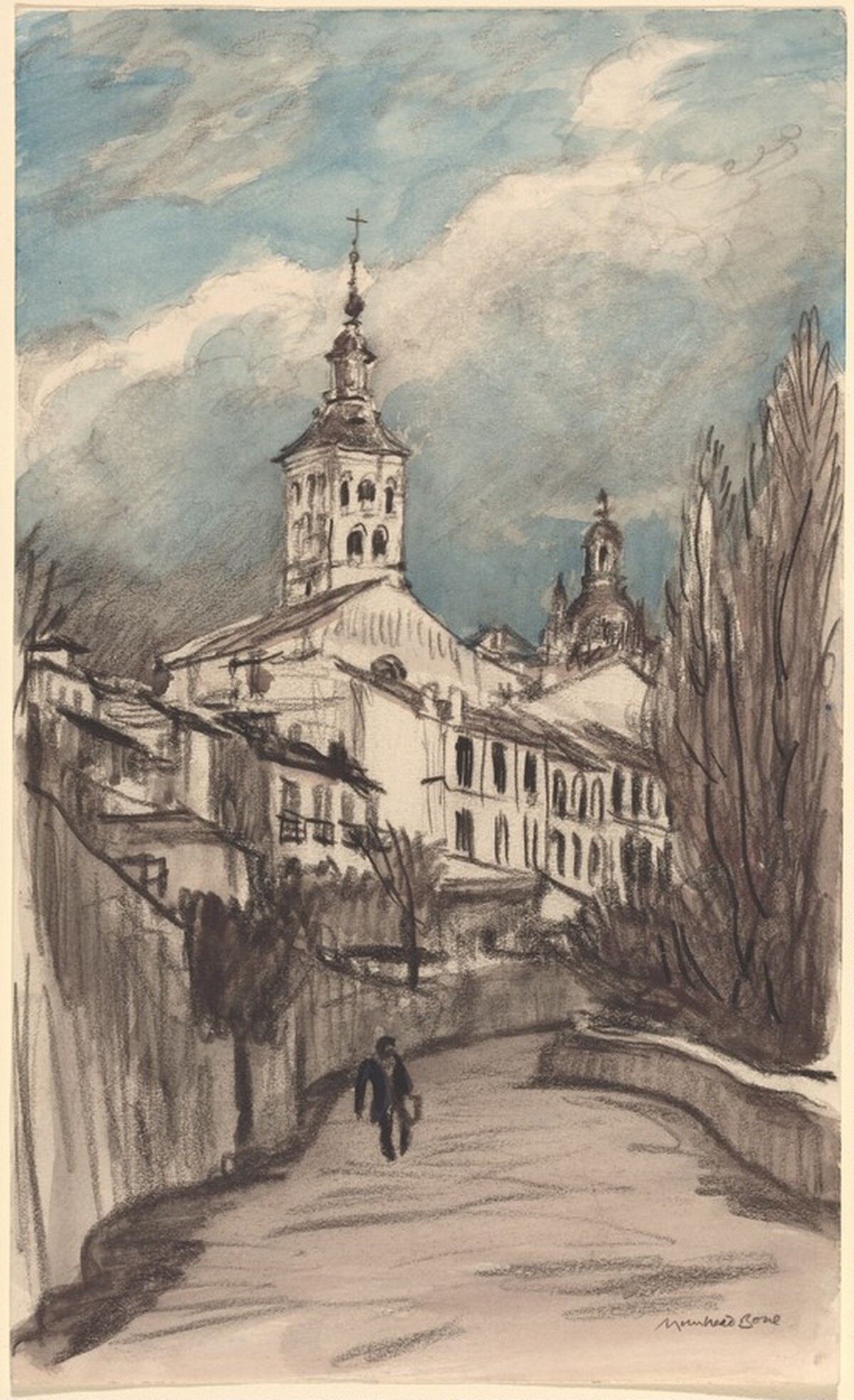 Saint Andres, Segovia by Sir Muirhead Bone