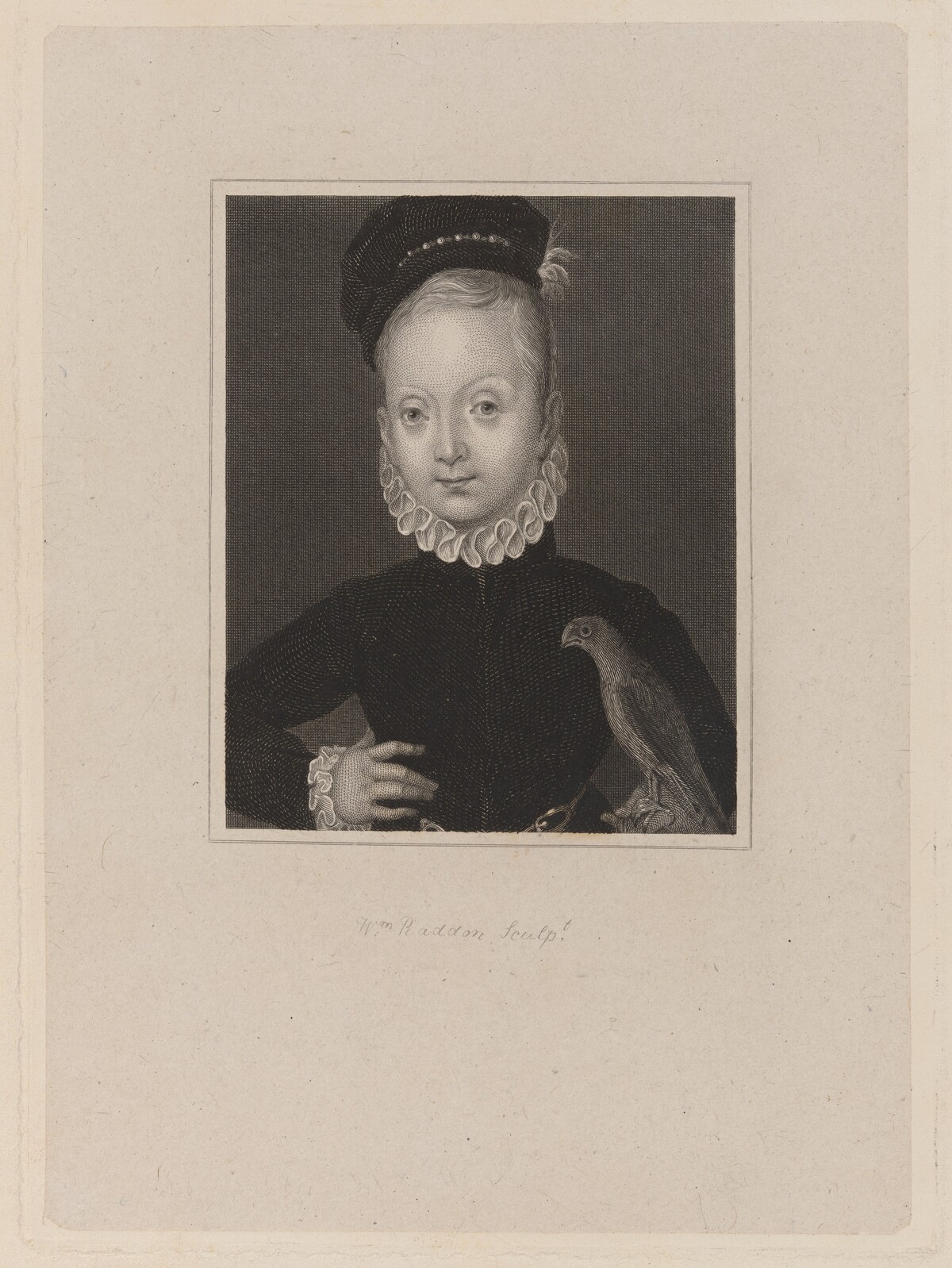 Portrait of Boy with Falcon by William Raddon