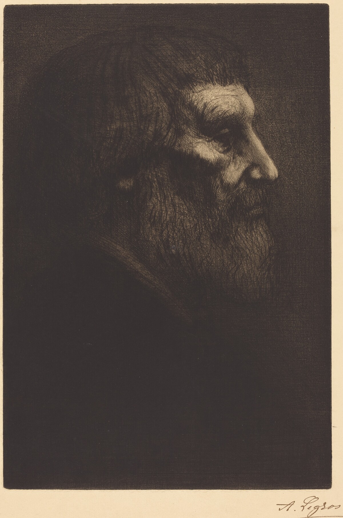 Head of a Beggar (Tete de mendiant) by Alphonse Legros