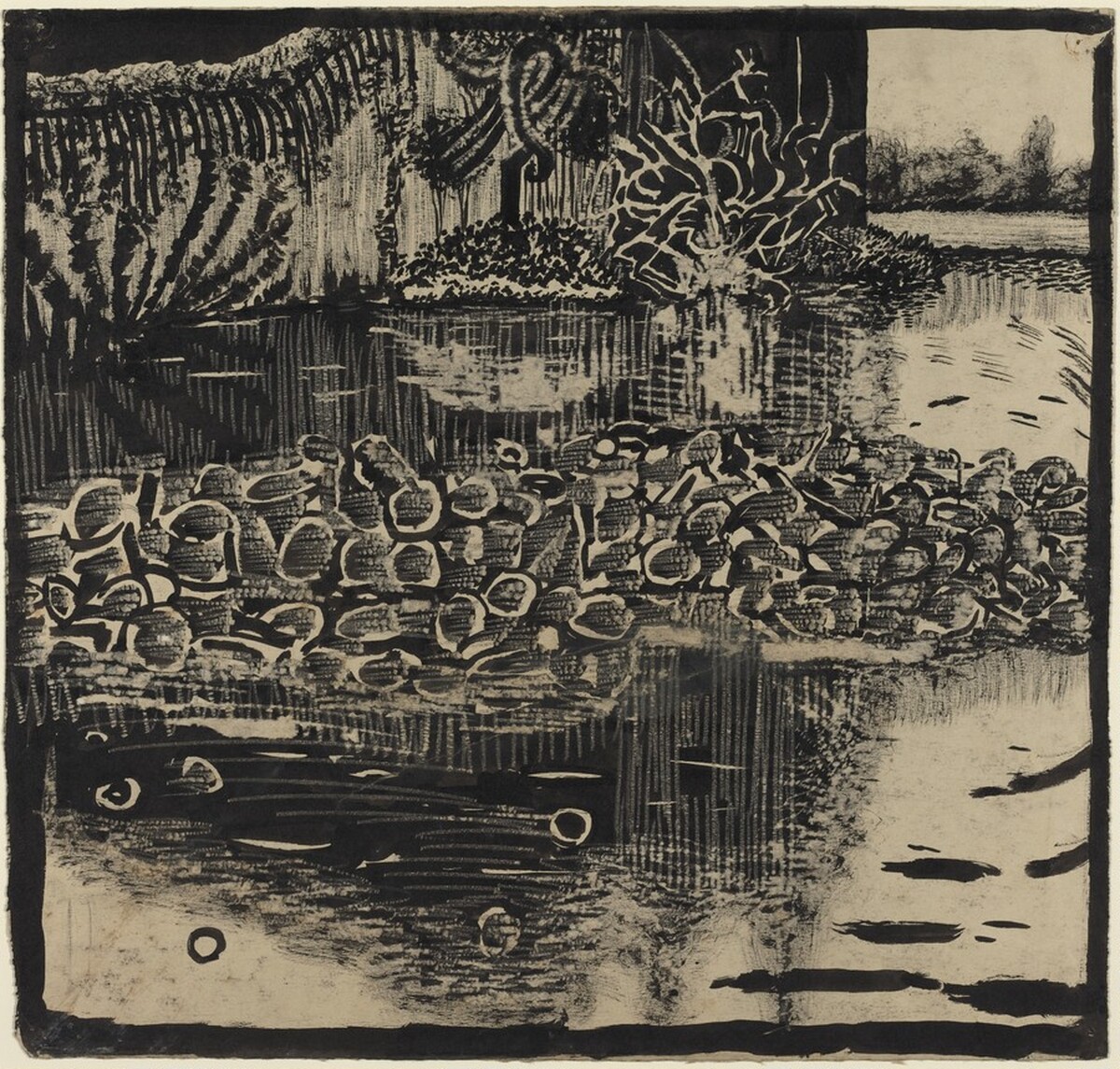 Pond by M.C. Escher
