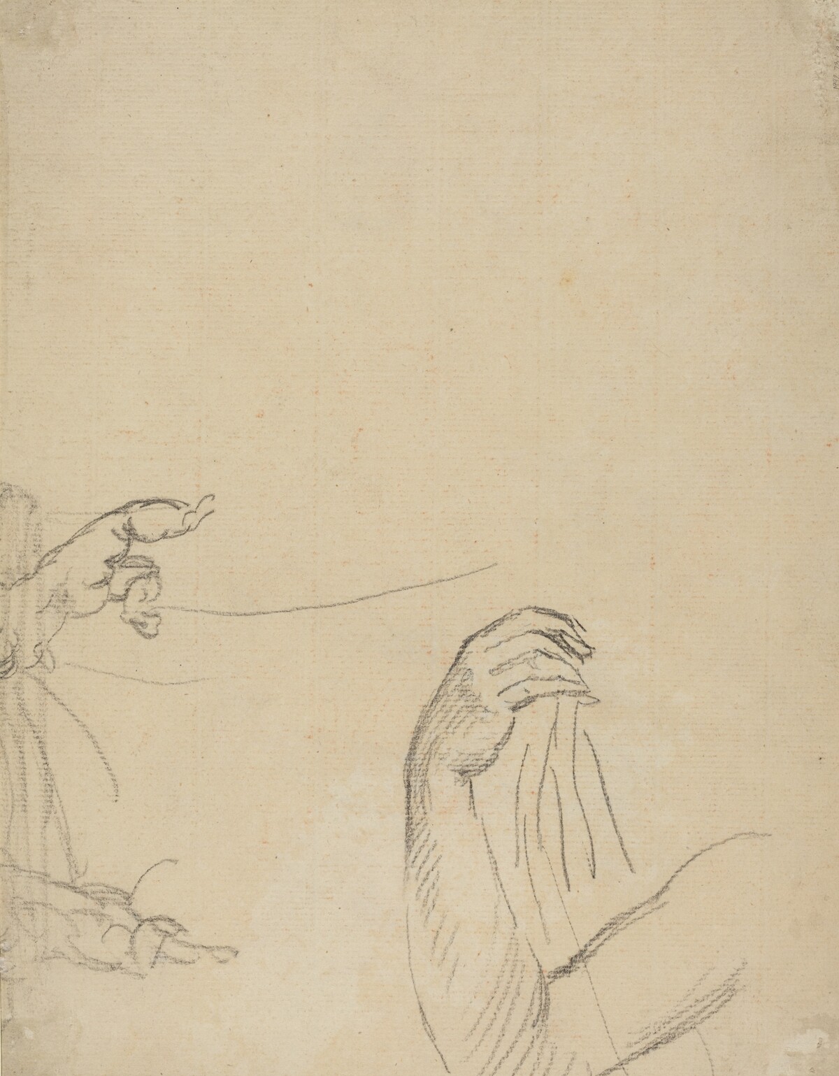 Study of Two Putti and a Draped Arm [verso] by Giovanni Battista Cipriani