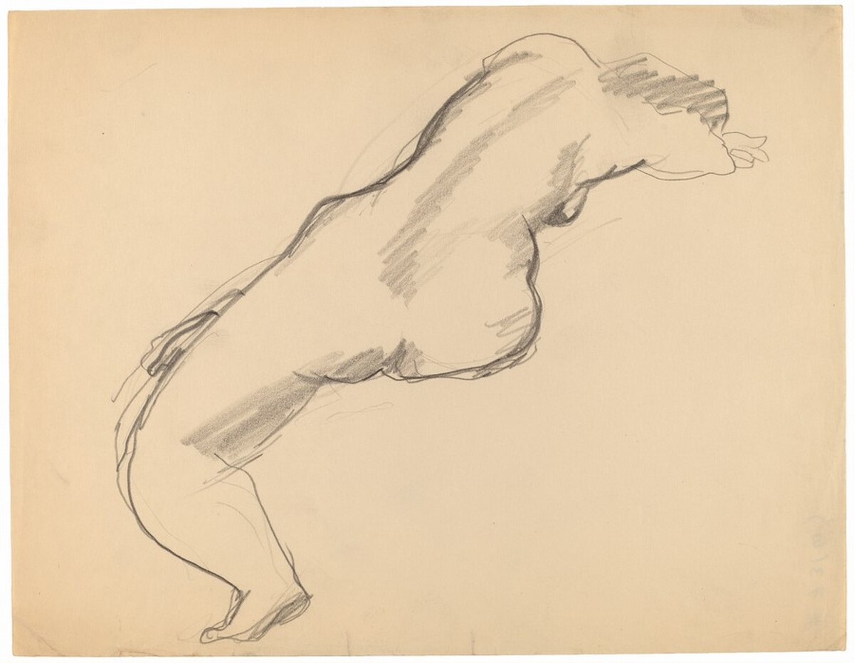 Seated Female Nude Seen from Behind, Leaning Right with Head Resting in Arms by Mark Rothko