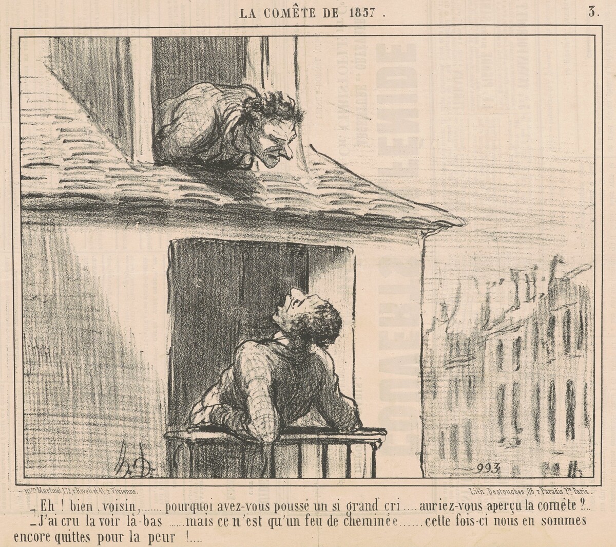 Eh! Bien, voisin ... pourquoi avez-vous poussé ... by Honoré Daumier