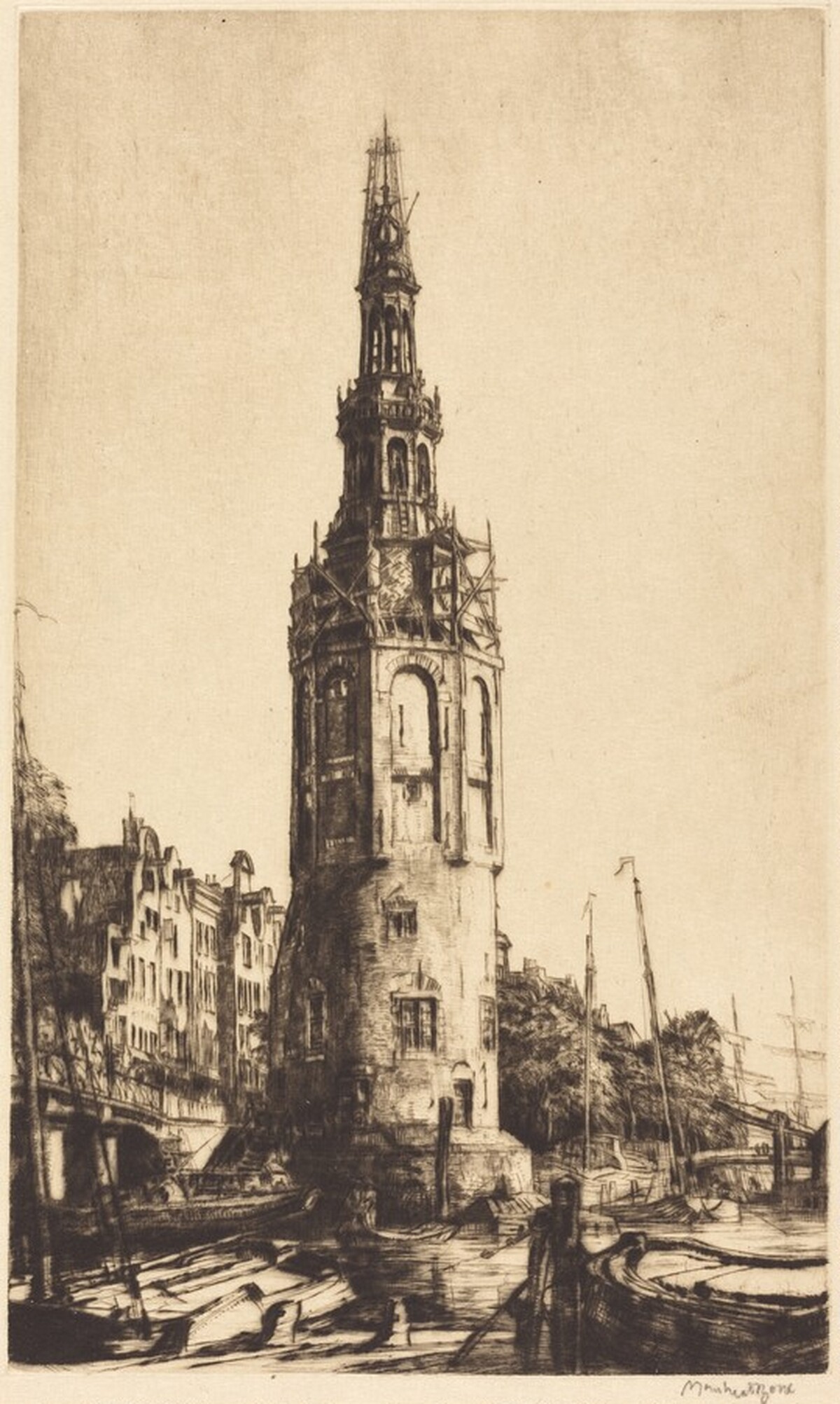 The Montalban Tower, Amsterdam by Sir Muirhead Bone