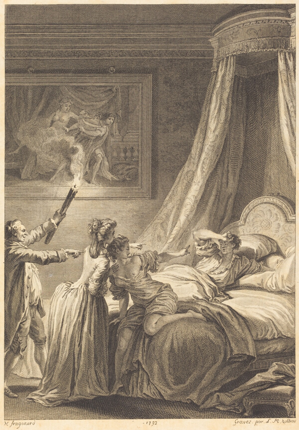 Le gascon puni by Louis-Michel Halbou and Antoine-Jean Duclos after Jean-Honoré Fragonard