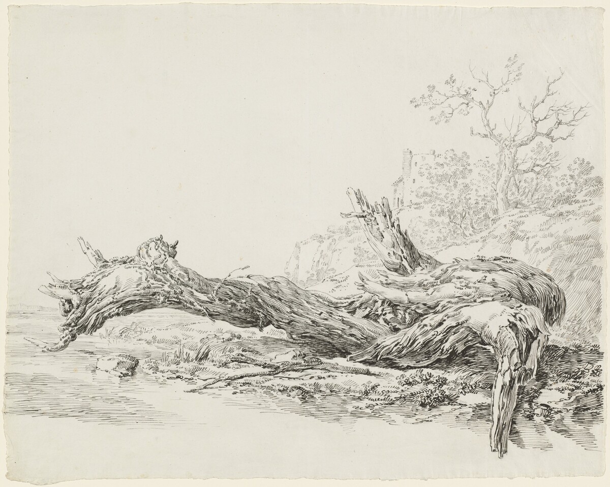 An Ancient Tree Fallen Beside a Stream by Jean-Antoine Constantin
