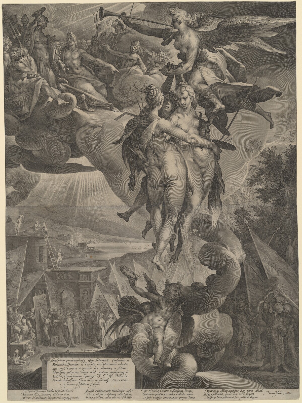 The Apotheosis of the Arts by Jan Muller, after Bartholomaeus Spranger