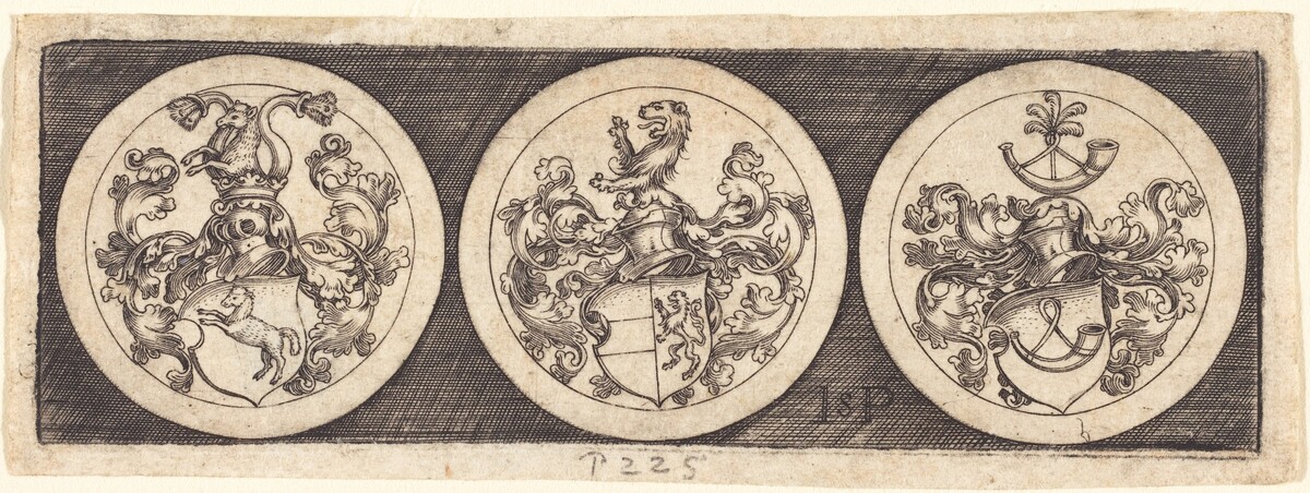 Three Medals with Coats of Arms by Sebald Beham