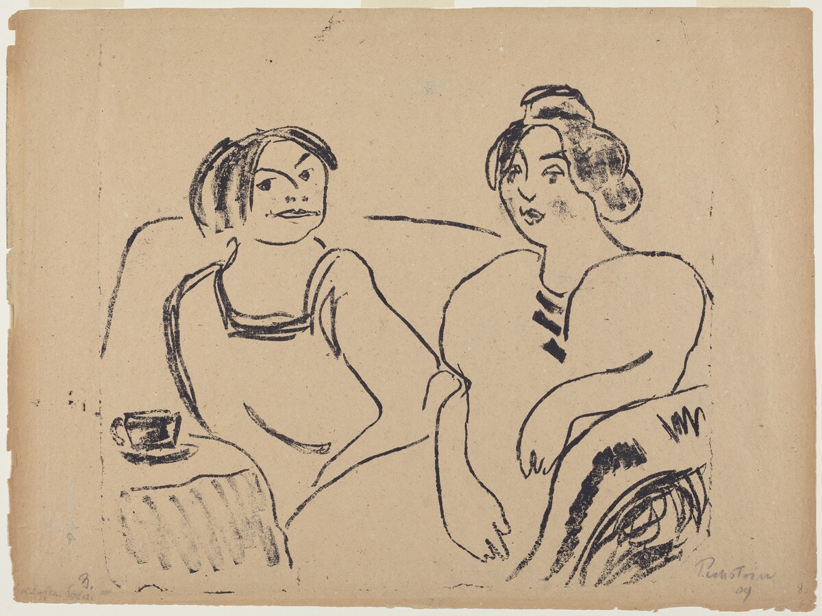Two Women on a Sofa by Max Pechstein