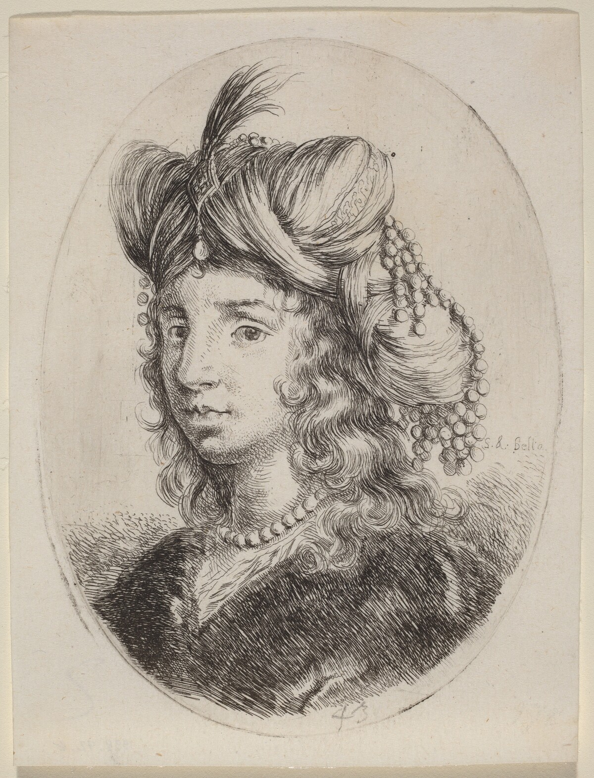 Sultaness Adorned with Pearls, Turned to the Left by Stefano Della Bella