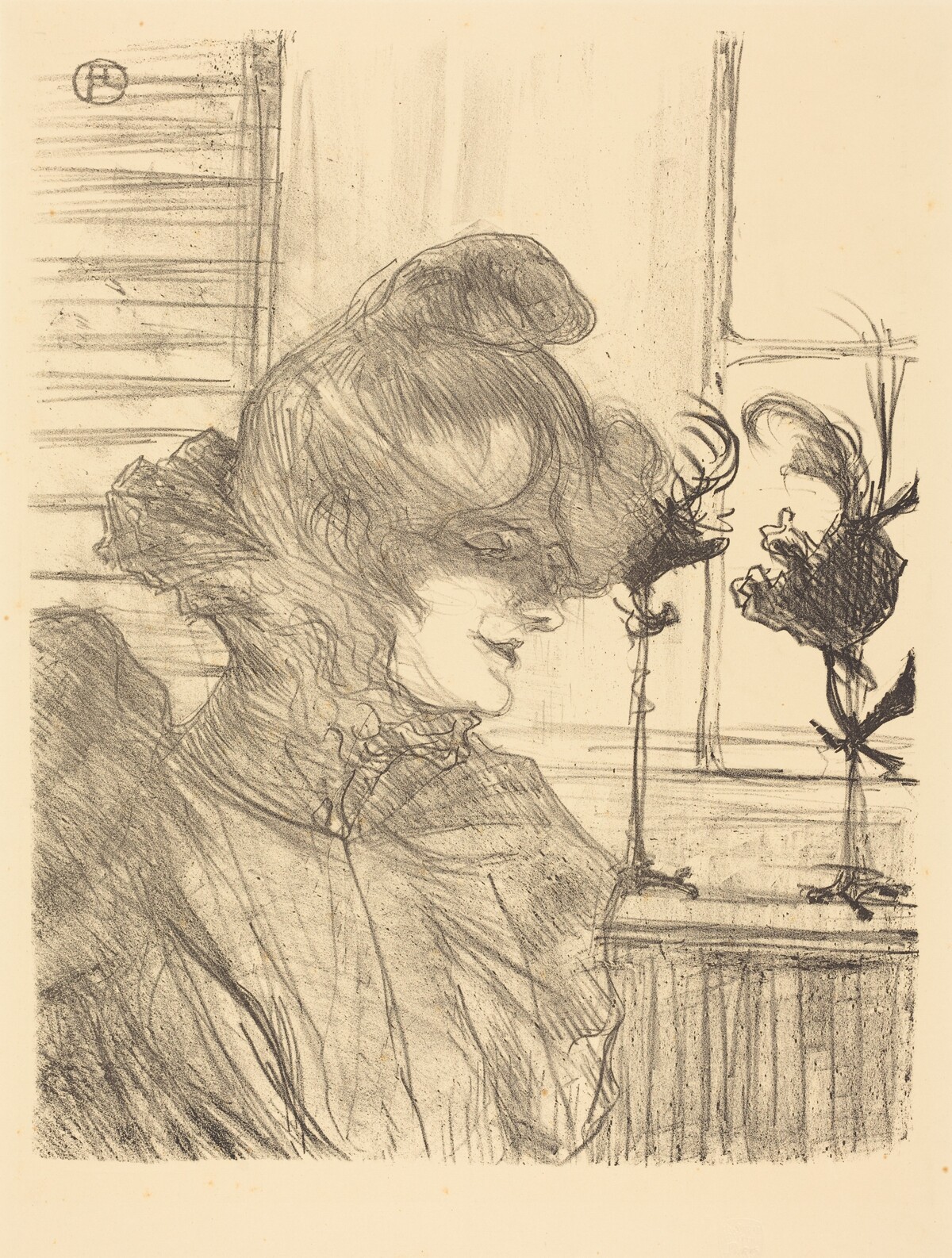 Mme. Le Marguoin, Milliner  (Mme. Le Marguoin, modiste) by Henri de Toulouse-Lautrec
