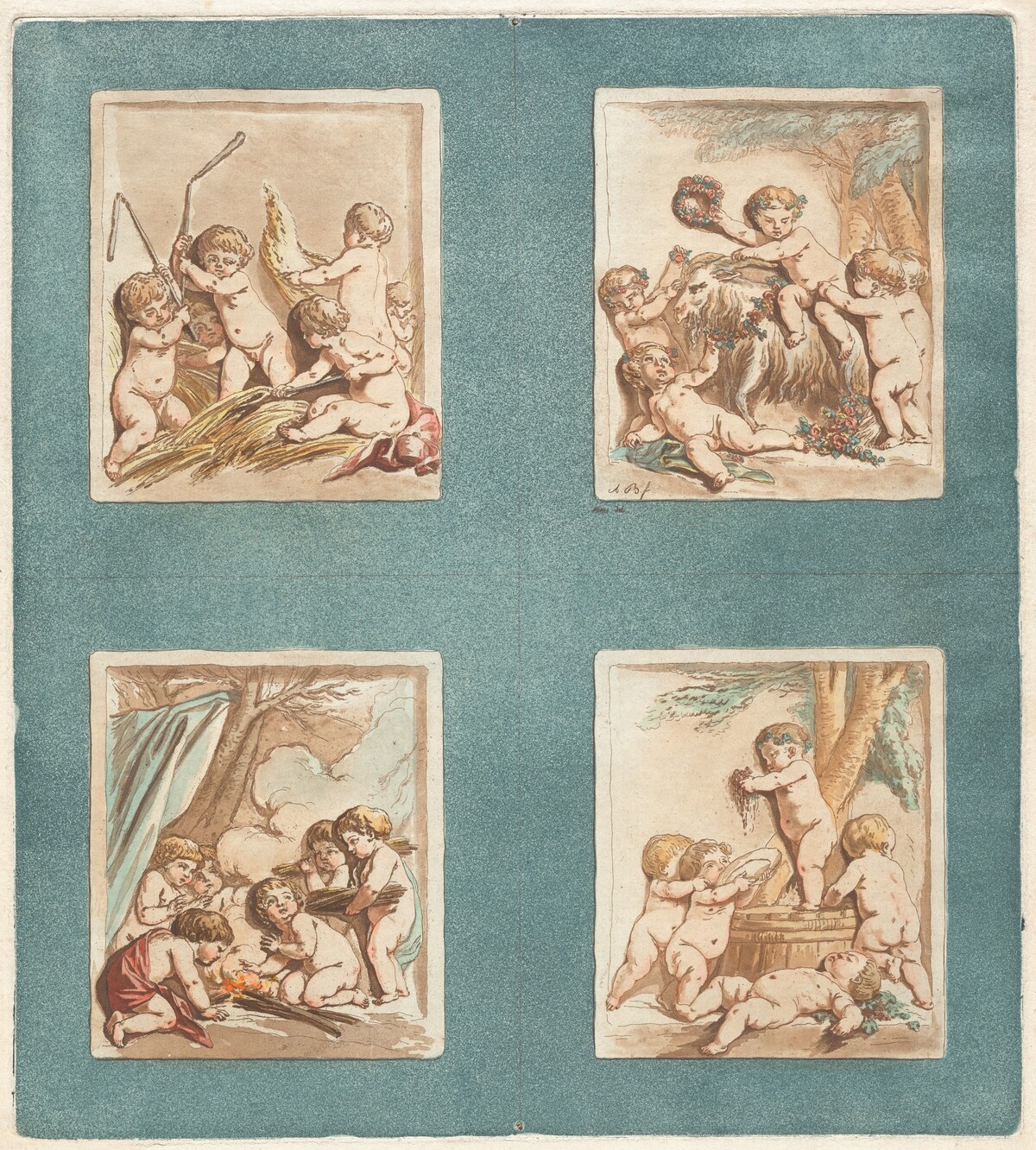 The Four Seasons by Alexandre Briceau after Jean-Baptiste Hüet, I