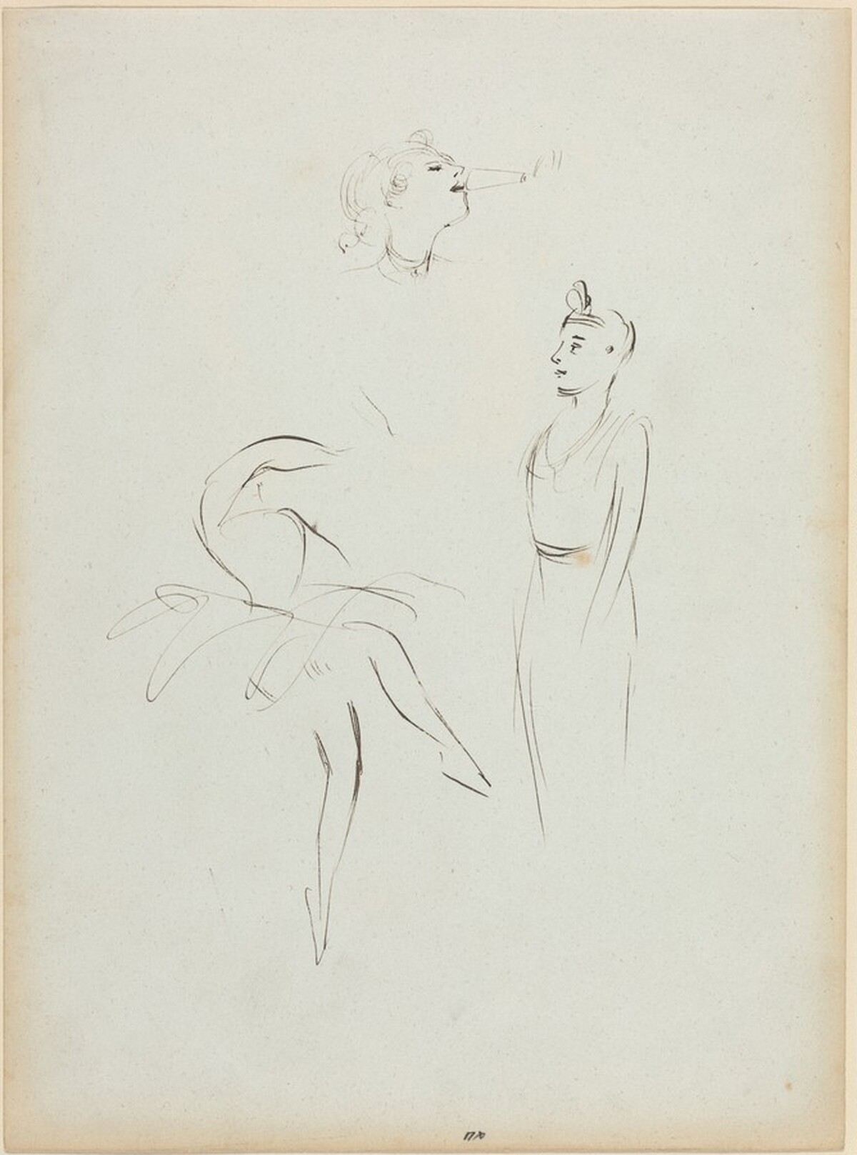 Three Sketches: Dancer and Two Women by Jean-Louis Forain