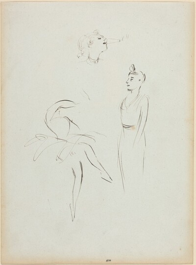 Three Sketches: Dancer and Two Women