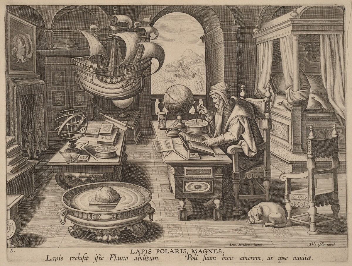 Lapis Polaris, Magnes (The Lodestone, The Magnet) by Attributed to Hans Collaert the Younger after Jan van der Straet