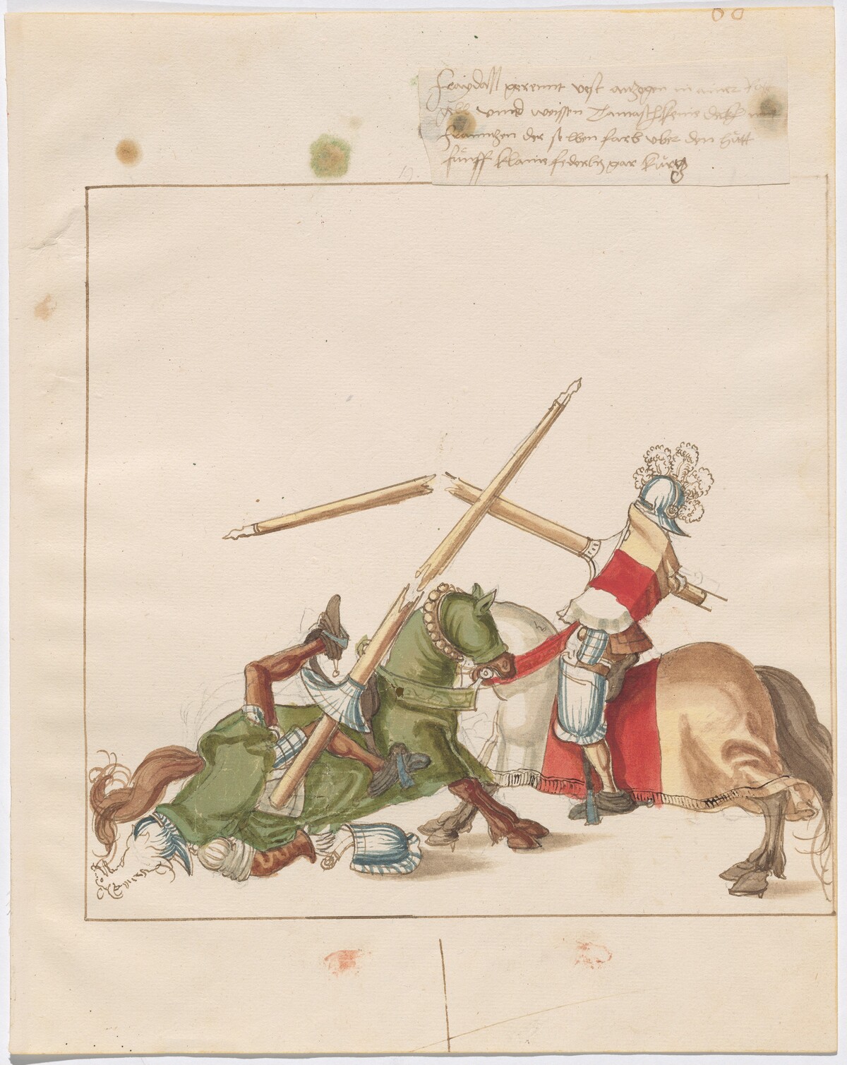 Mock Joust of War with Fixed Shields by German 16th Century