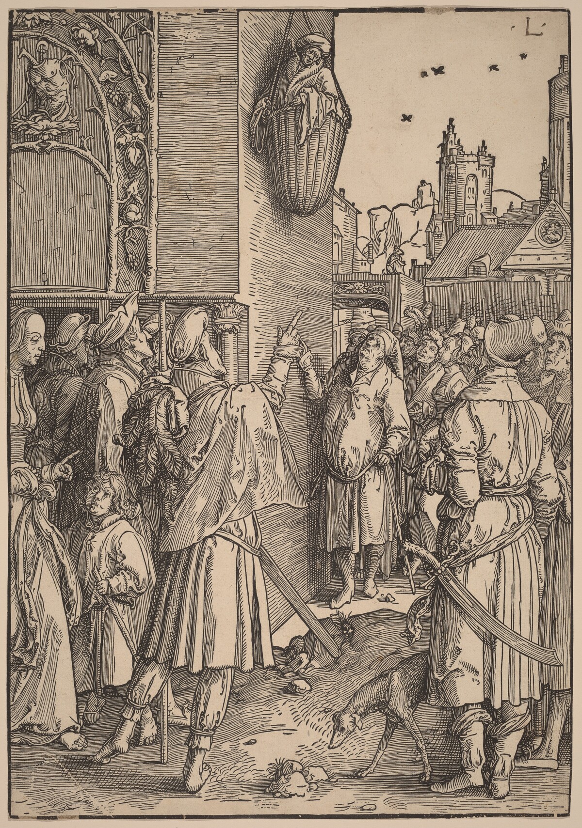 The Poet Virgil Suspended in a Basket by Lucas van Leyden