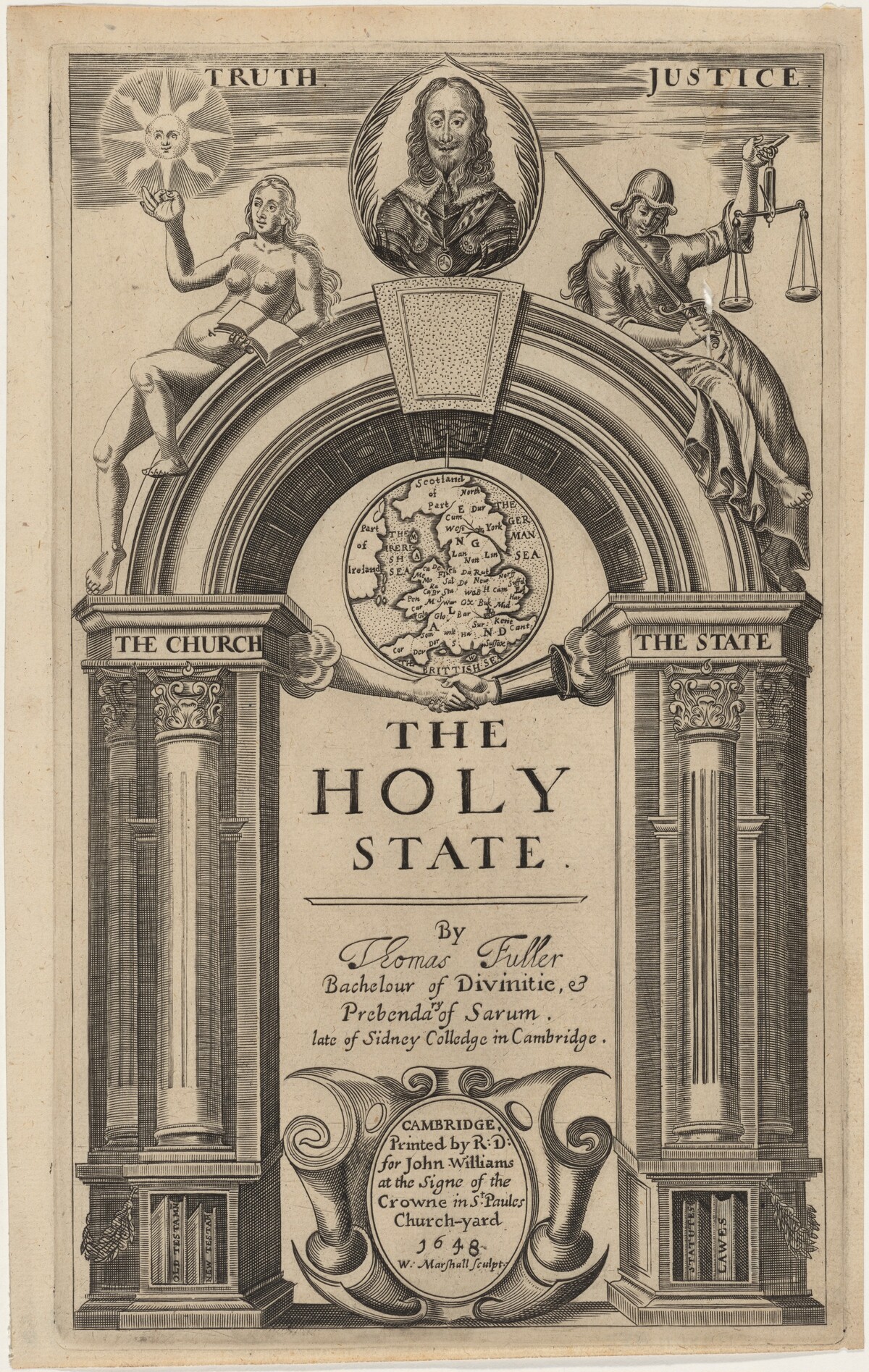 Title page to Thomas Fuller, Holy State by William Marshall