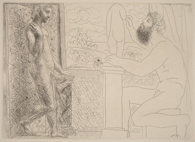 Sculptor at Work with Marie-Thérèse Posing (Sculpteur travaillant sur le motif avec Marie-Thérèse posant)