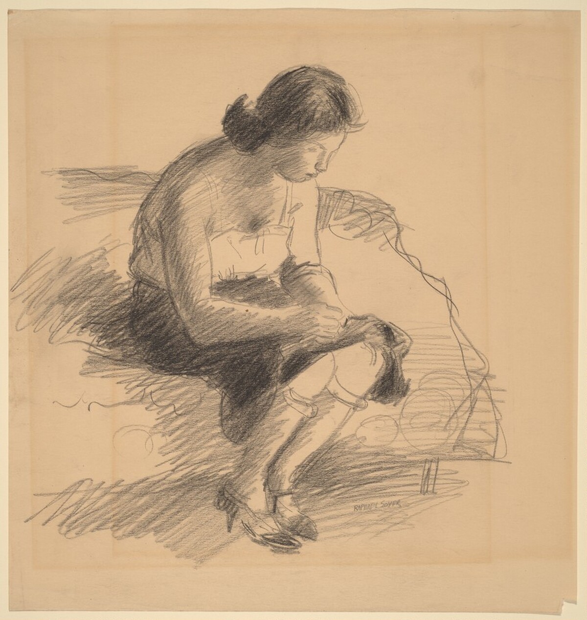 Mending the Hem by Raphael Soyer