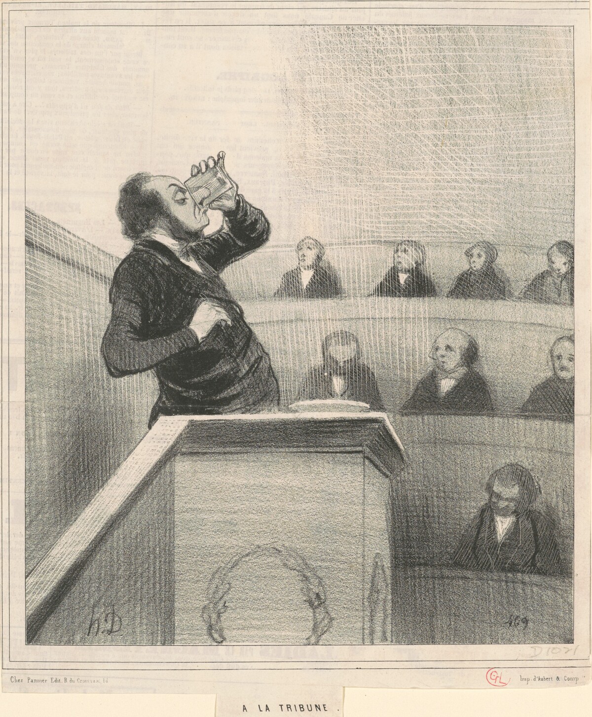 A la tribune by Honoré Daumier