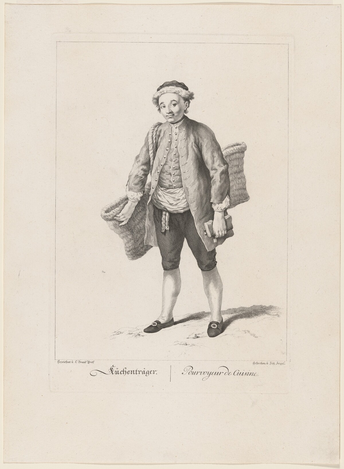 Küchenträger (Food Carrier) by Johann Feigel, after Johann Christian Brand