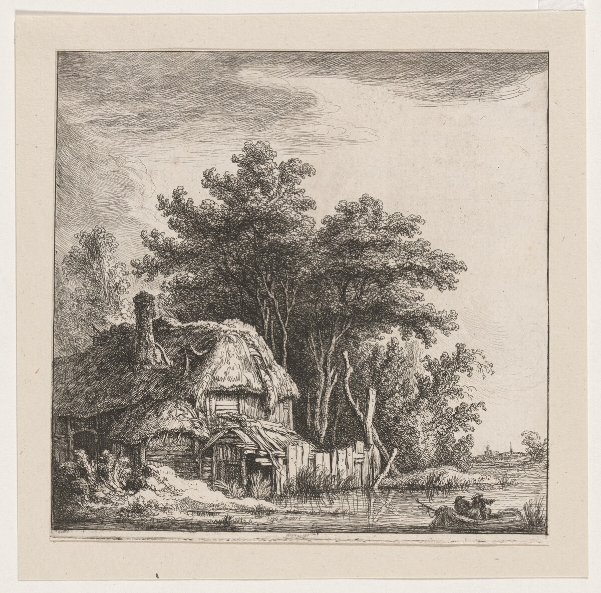 Landscape with Cottage on the Water by Franz Edmund Weirotter
