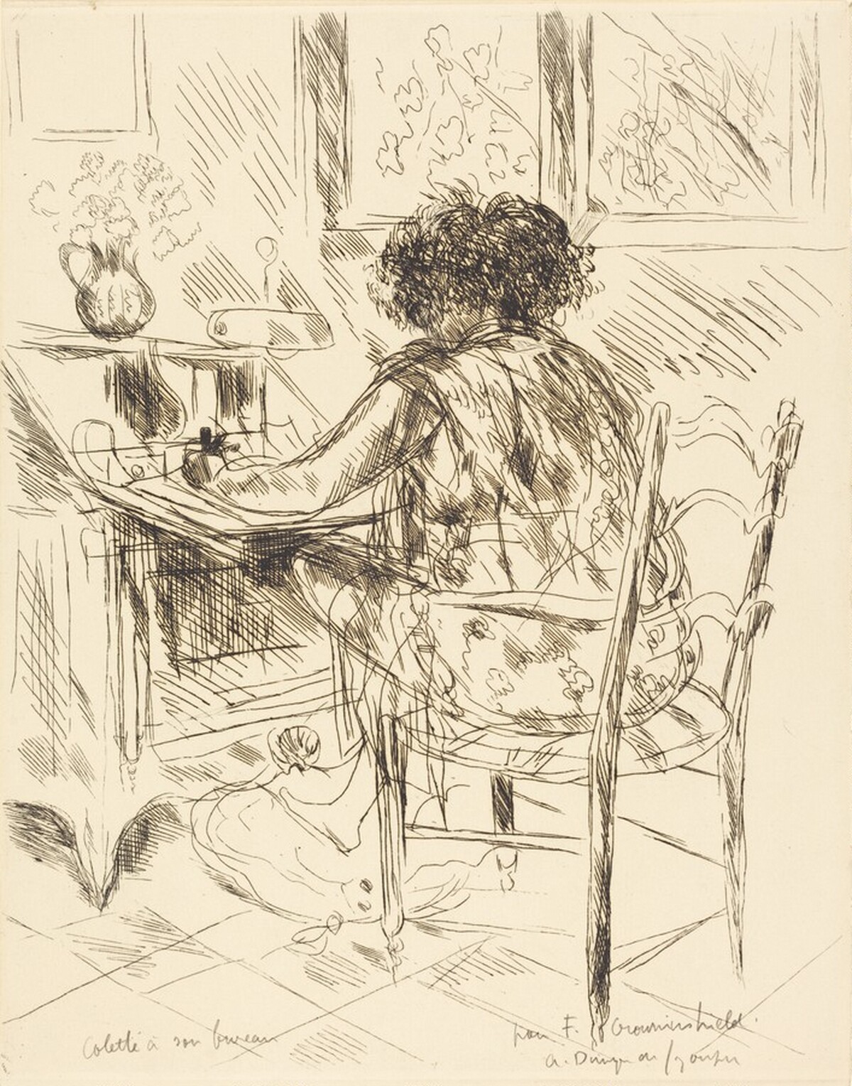 Colette a son bureau by André Dunoyer de Segonzac